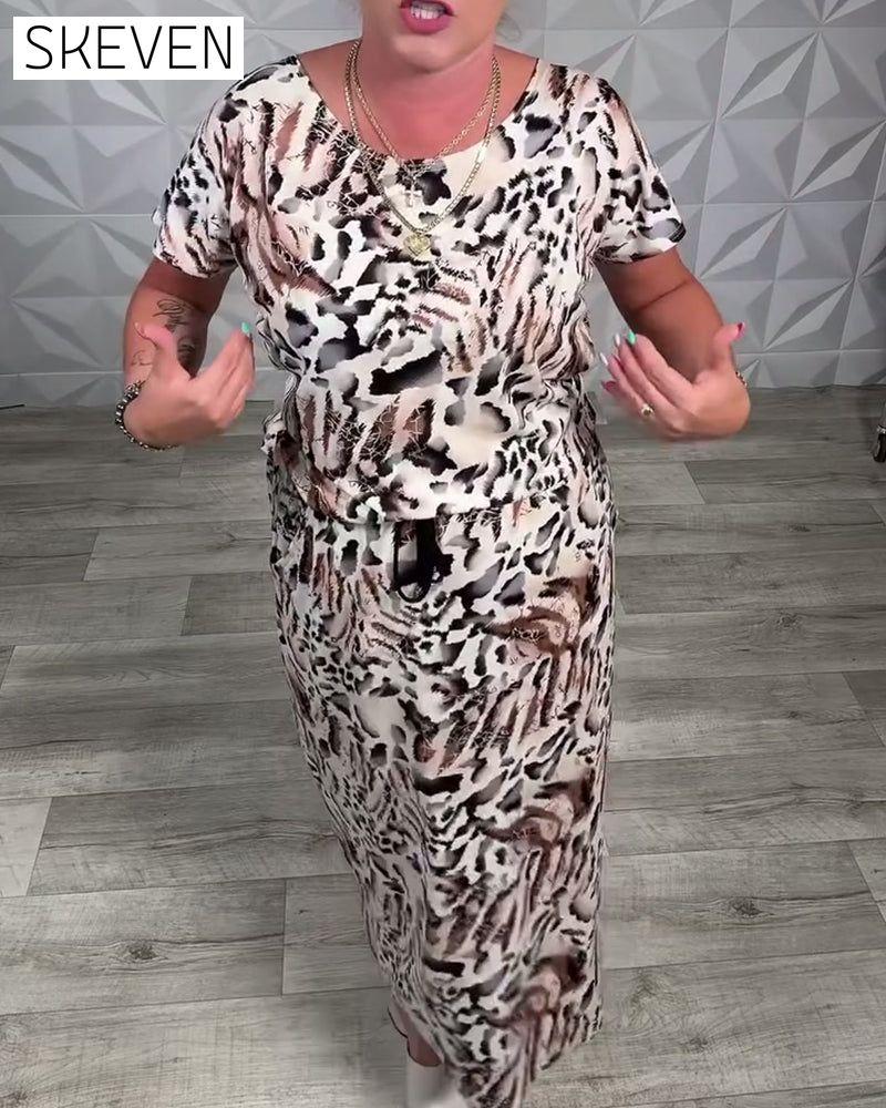 Round Neck Zebra Print Dress