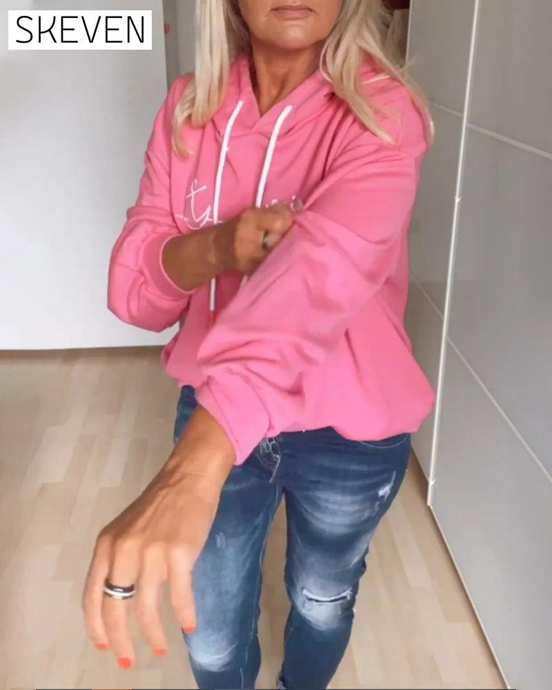Loose anchor print hoodies