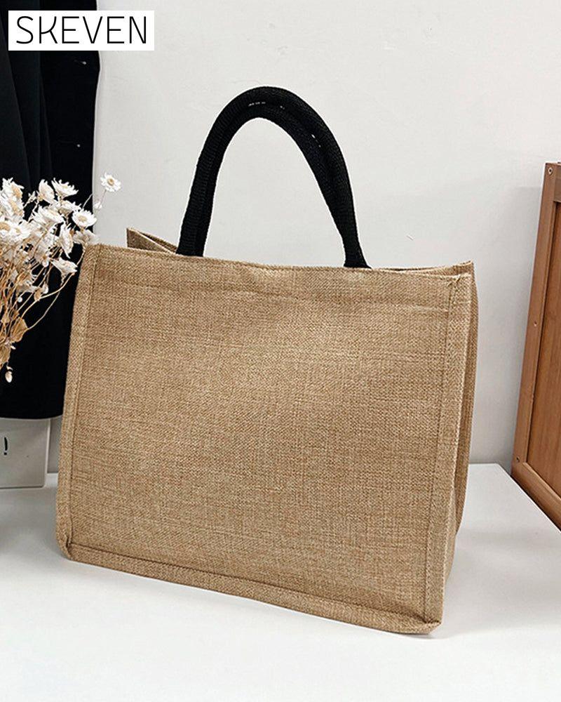 Tragbare Leinen-Schultertasche mit großem Fassungsvermögen