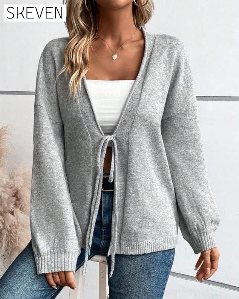 Solid color tie sweater 2023 f/w 23BF cardigans Clothes hoodies & sweatshirts SALE spring Tops/Blouses