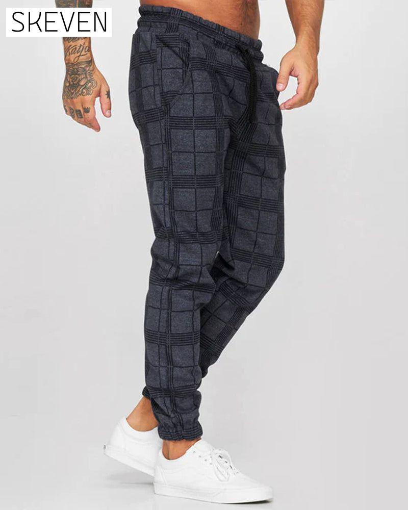 Men's plaid casual pants