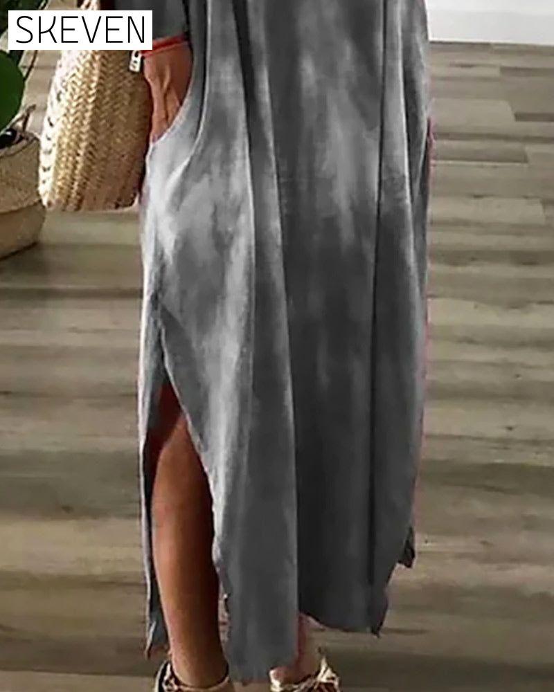 V-neck slit pocket dress 2023 F/W 23BF Casual Dresses Clothes discount Dresses Spring Summer