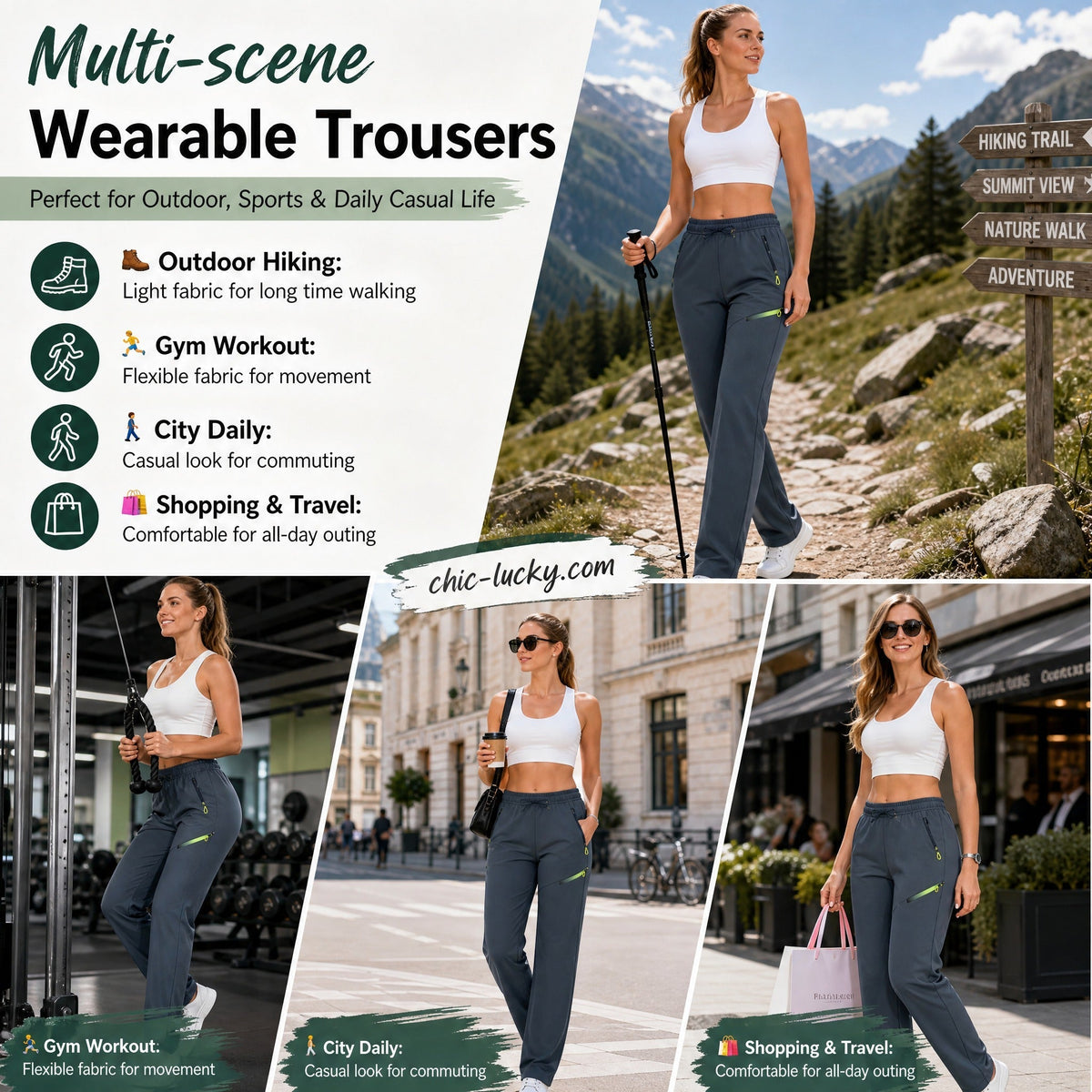 🔥LAST DAY SALE 50% OFF!!🔥Women’s Straight-Leg Cargo Trousers – Elastic Waist, 6-Pocket Casual Pants for Work, Travel & Everyday Wear 👖✨