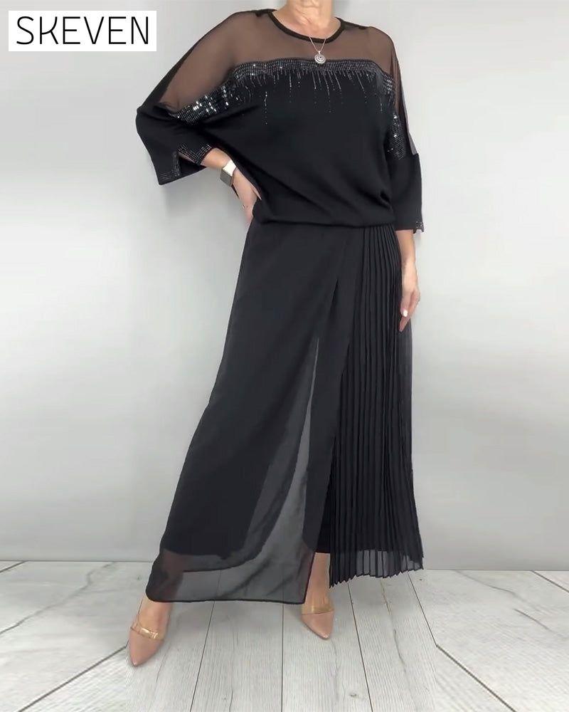 Mesh Splicing Loose Blouse