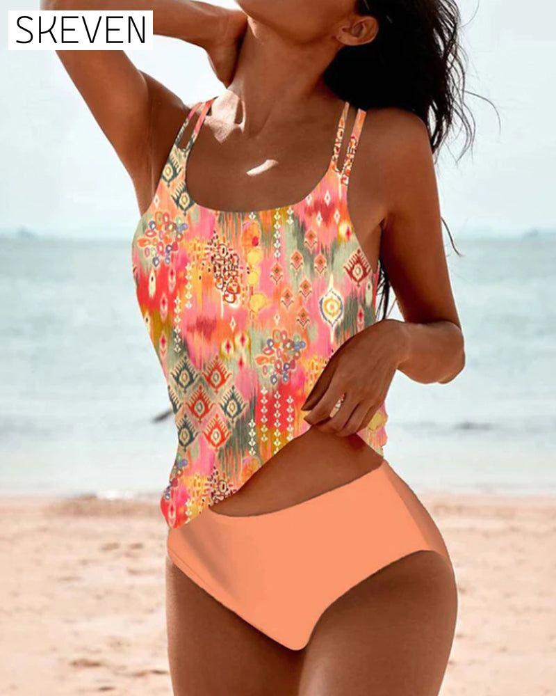 Bedruckter Tankini-Badeanzug