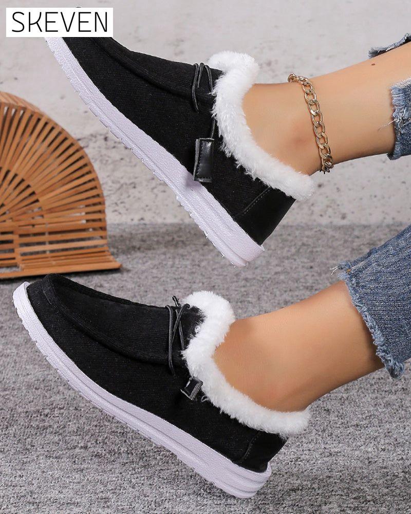 dicke, warme Baumwollschuhe in Unifarben