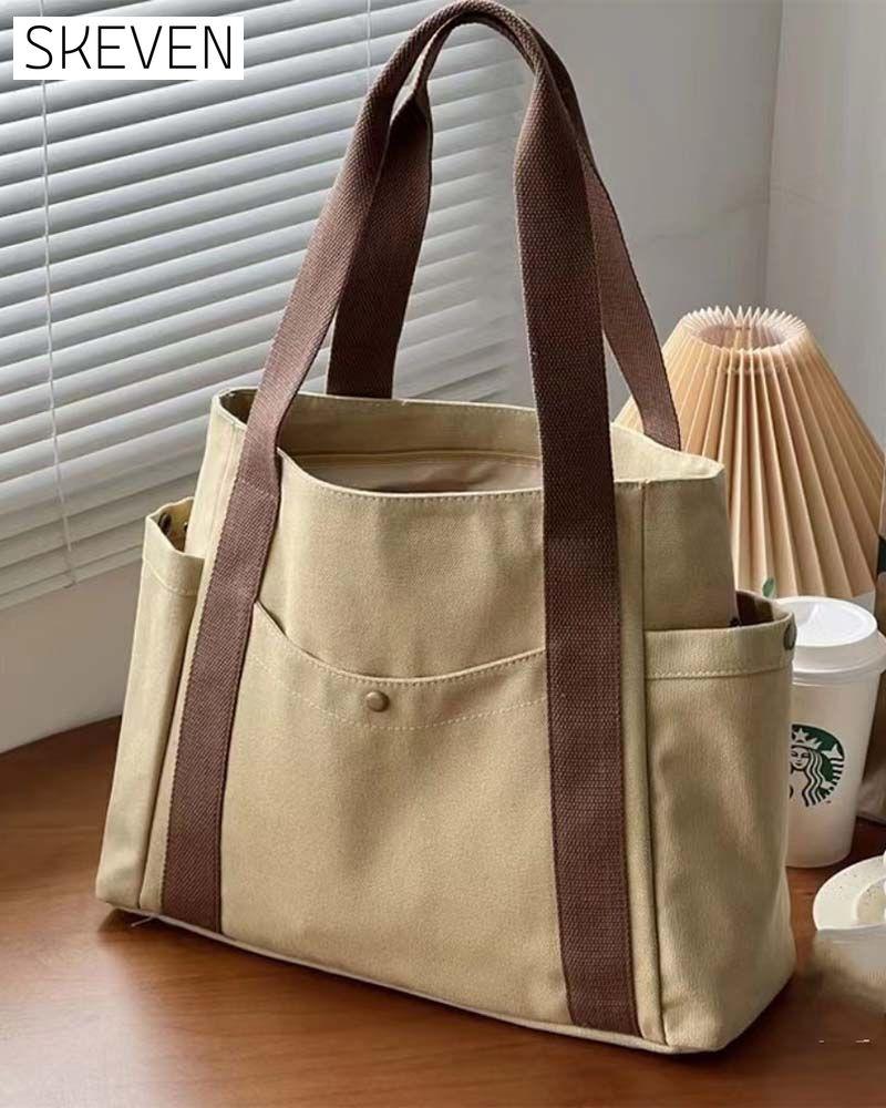 Geräumige Canvas-Tasche mit zwei Tragegriffen