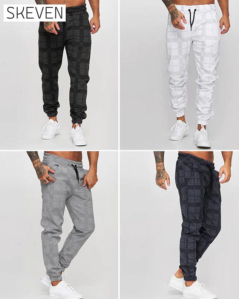 Men's plaid casual pants