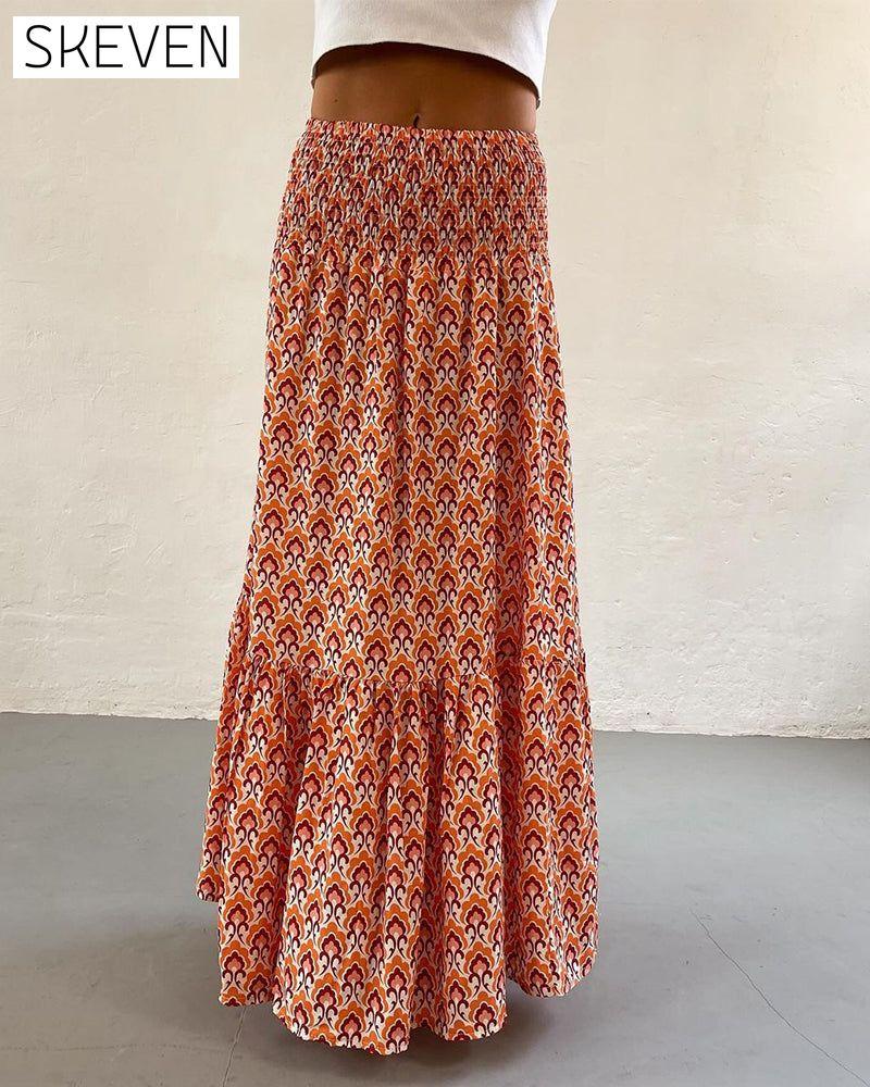 Eleganter, plissierter Rock mit Print
