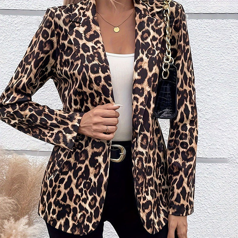 Elegant Lapel Long-sleeve Midi-length Slimming Sexy Blazer