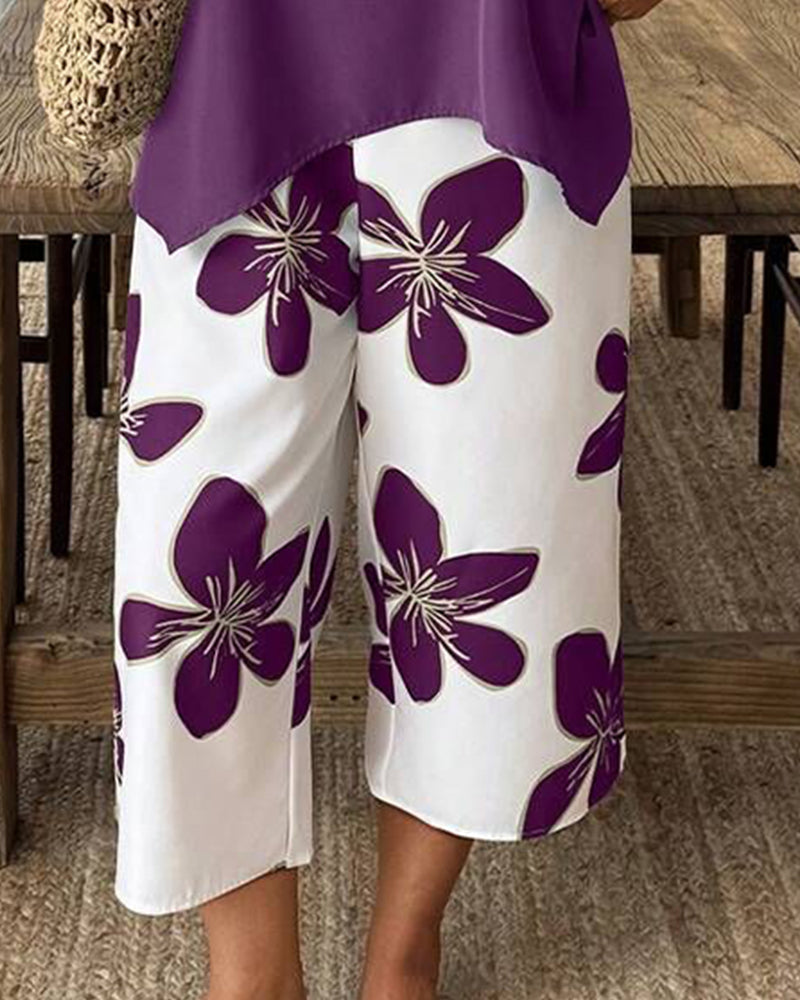 Elegant Print Sleeveless Set