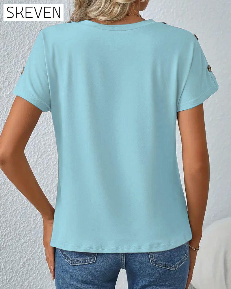 Short-Sleeved Striped Print T-Shirt