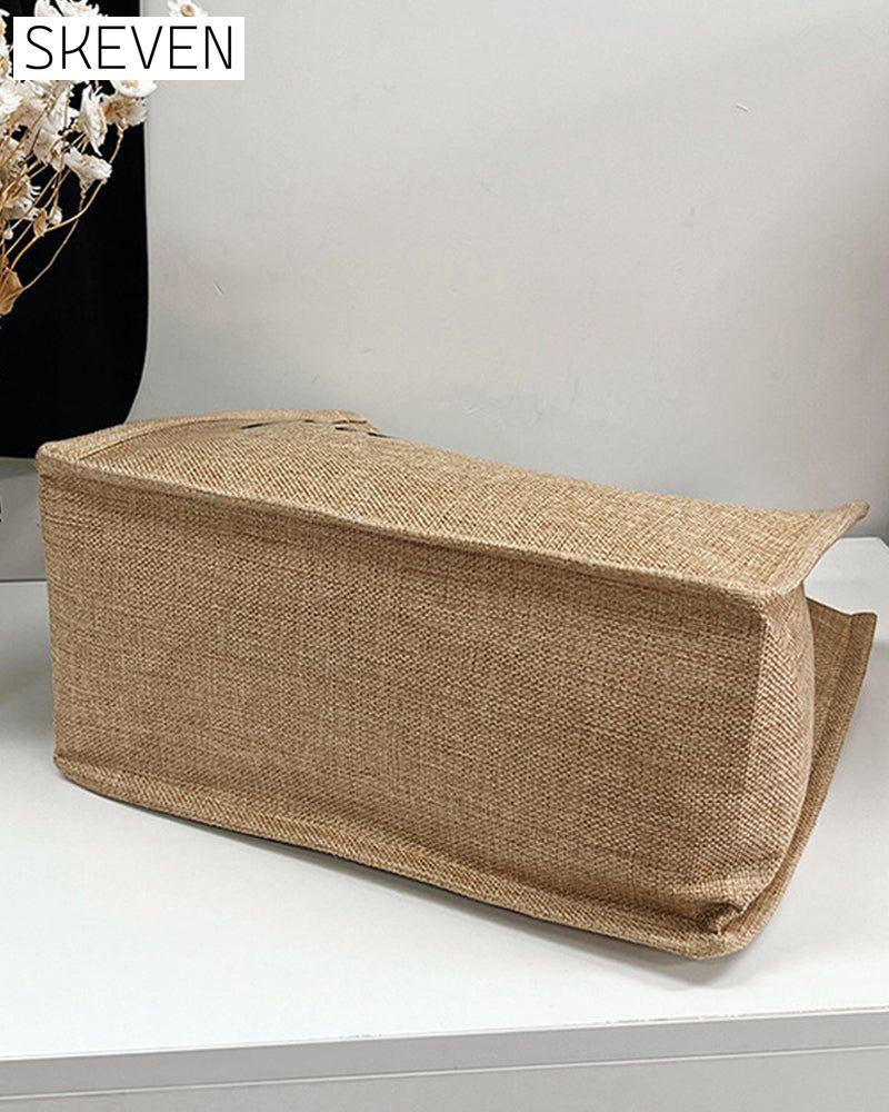Tragbare Leinen-Schultertasche mit großem Fassungsvermögen