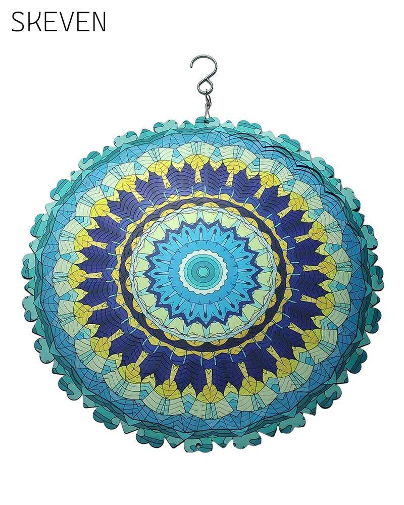 Buntes, sich im Wind drehendes 3D-Mandala