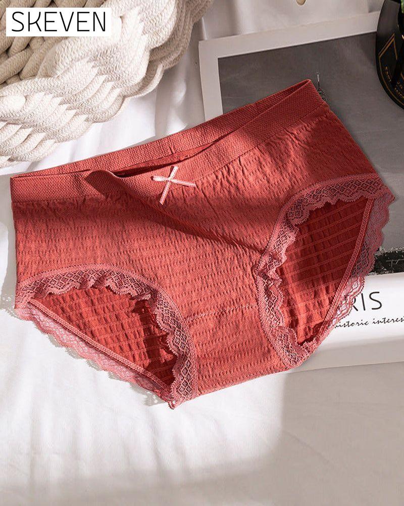 Graphene cotton briefs Brick red 5pcs 23BF lingerie
