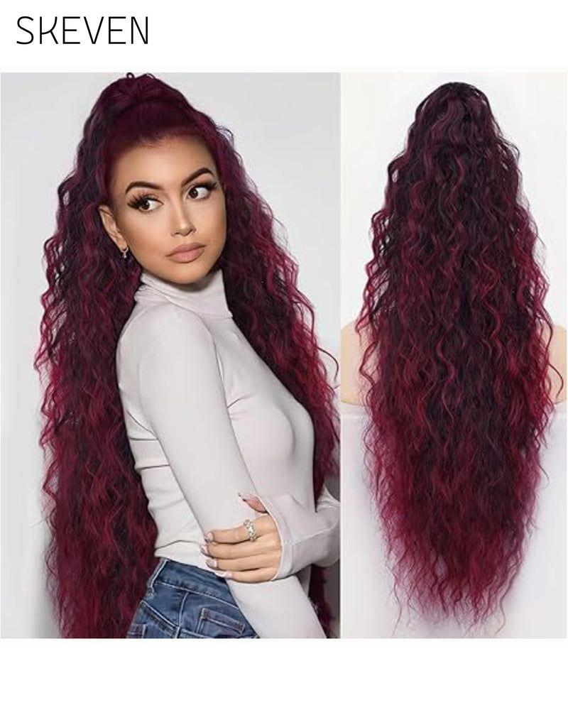 Extension de cheveux bouclés, ondulés et frisés avec queue de cheval