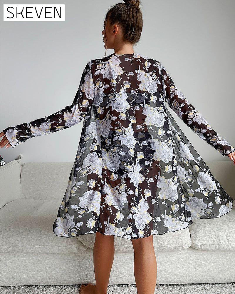 Ensemble trois pièces de plage imprimé tendance
