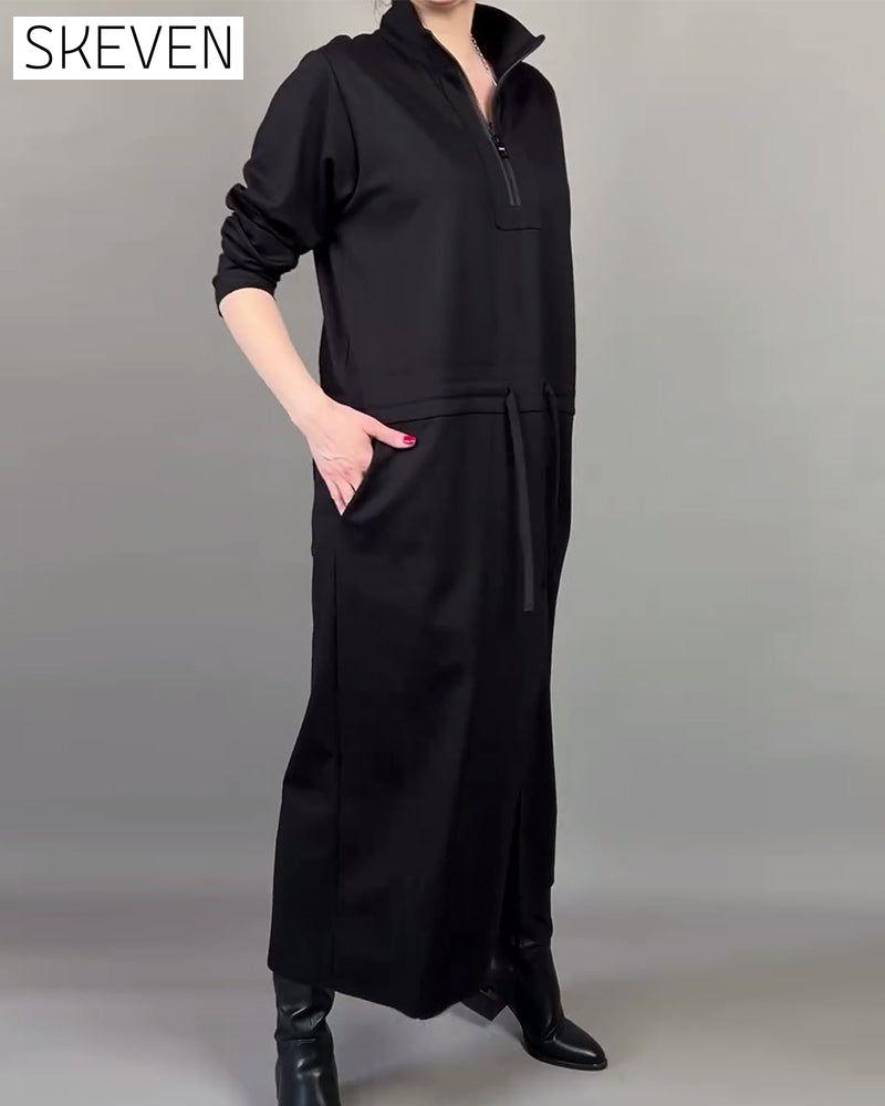 Stilvolles Kleid mit Reißverschlusskragen