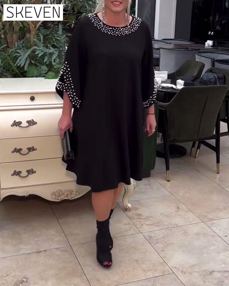 Robe ample à perles tendance grande taille