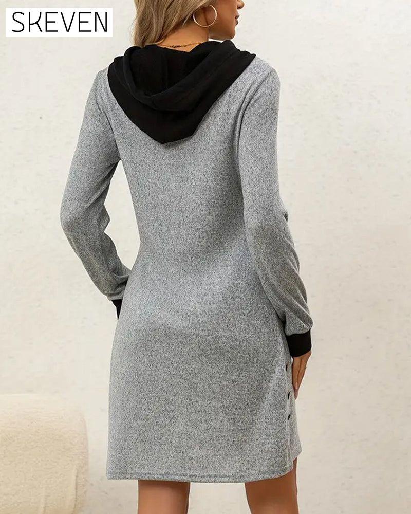 Lässiges Kapuzen-Komfortkleid