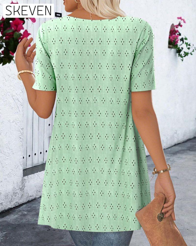 Fake Two-piece Printed Blouse