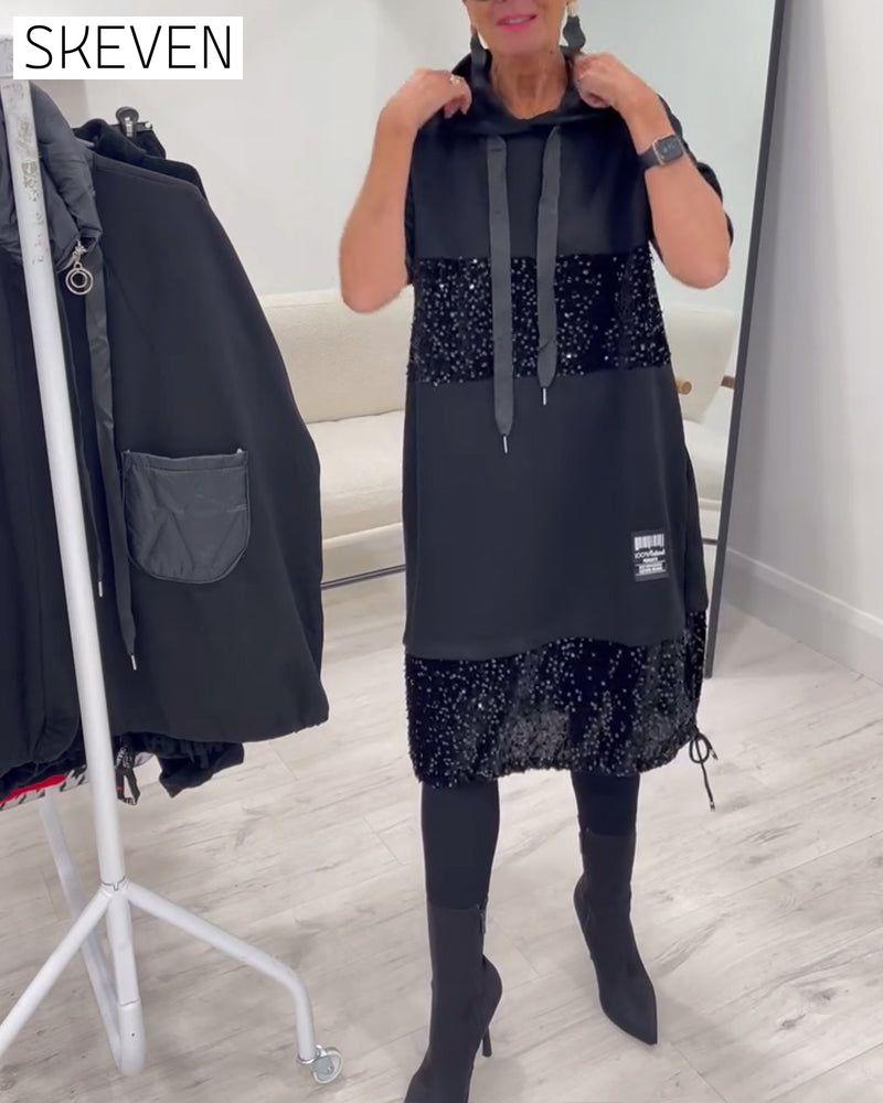 Hooded Fashion Patchwork Dress