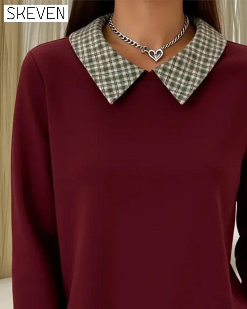 kariertes Sweatshirt im Patchwork-Look