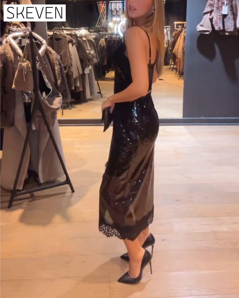 Elegantes Abendkleid mit Spaghettiträgern