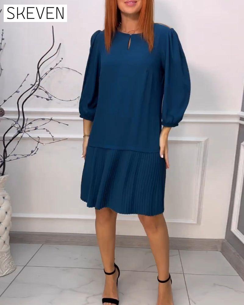 robe patchwork plissée unie