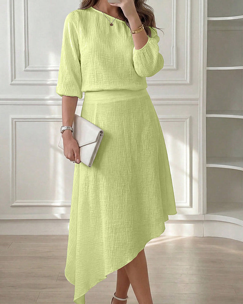 One-Shoulder Asymmetric Skirt Set