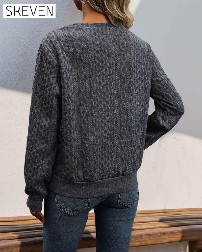 Stylish Solid Color Warm Sweatshirt