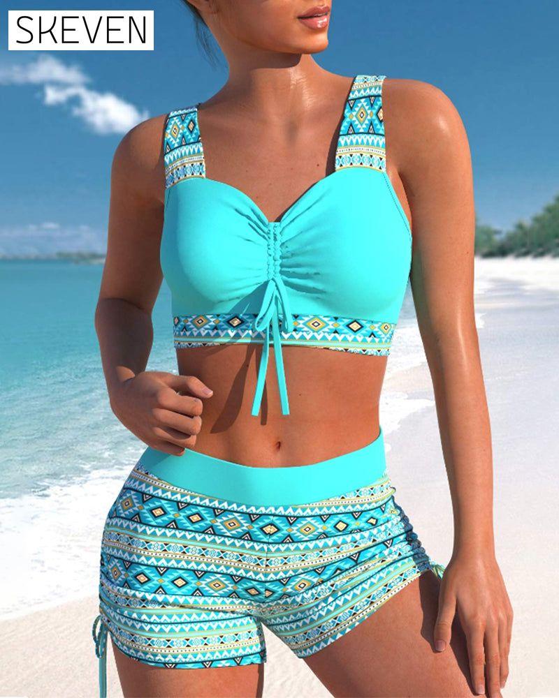 ensemble bikini short imprimé