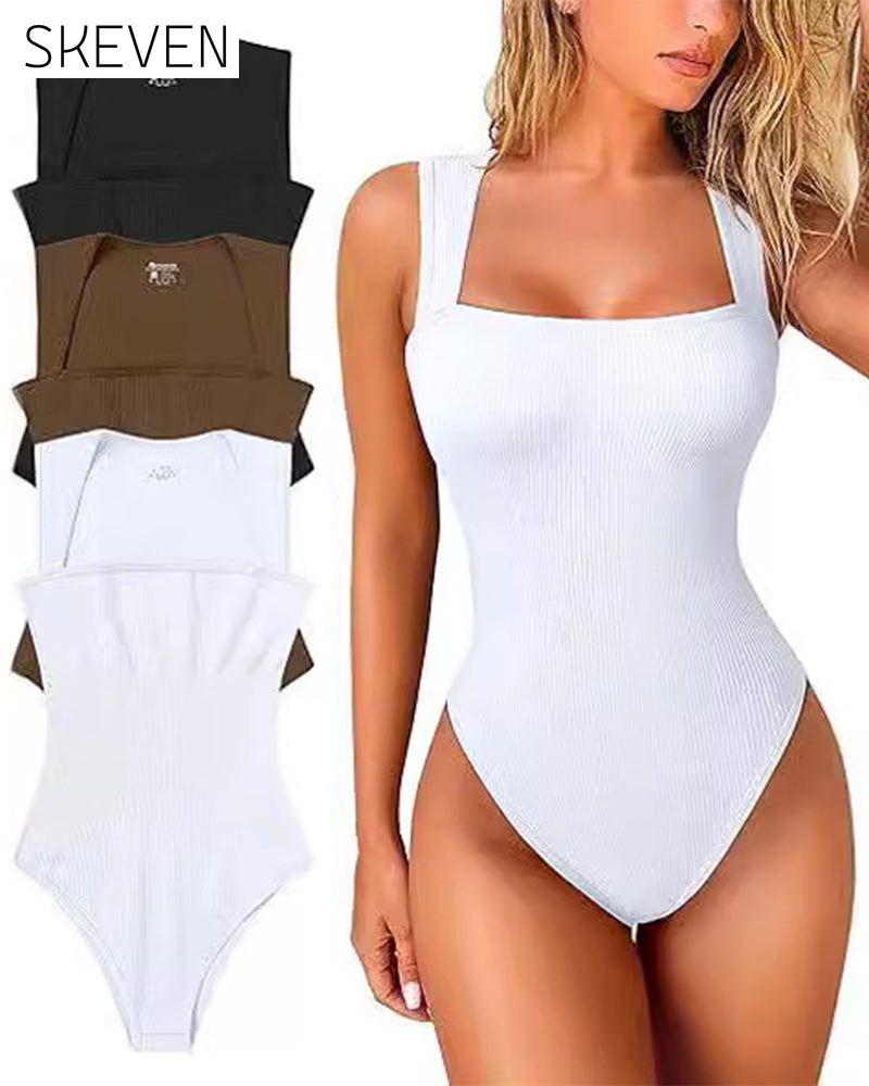 Solid color sleeveless tank bodysuit
