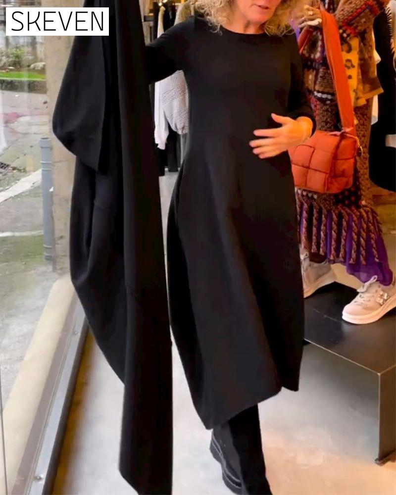 Elegant Solid Color Dress
