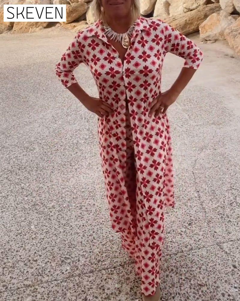 Fashion print two piece set