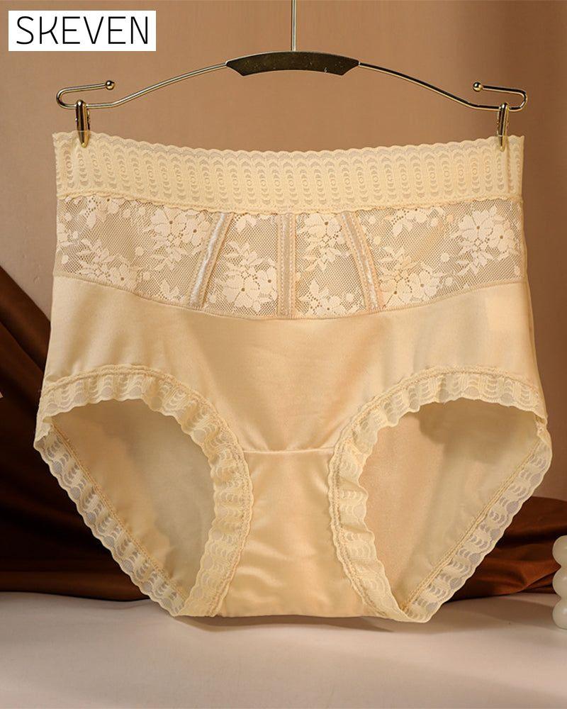Damen-Slips mit hoher Taille und Spitze