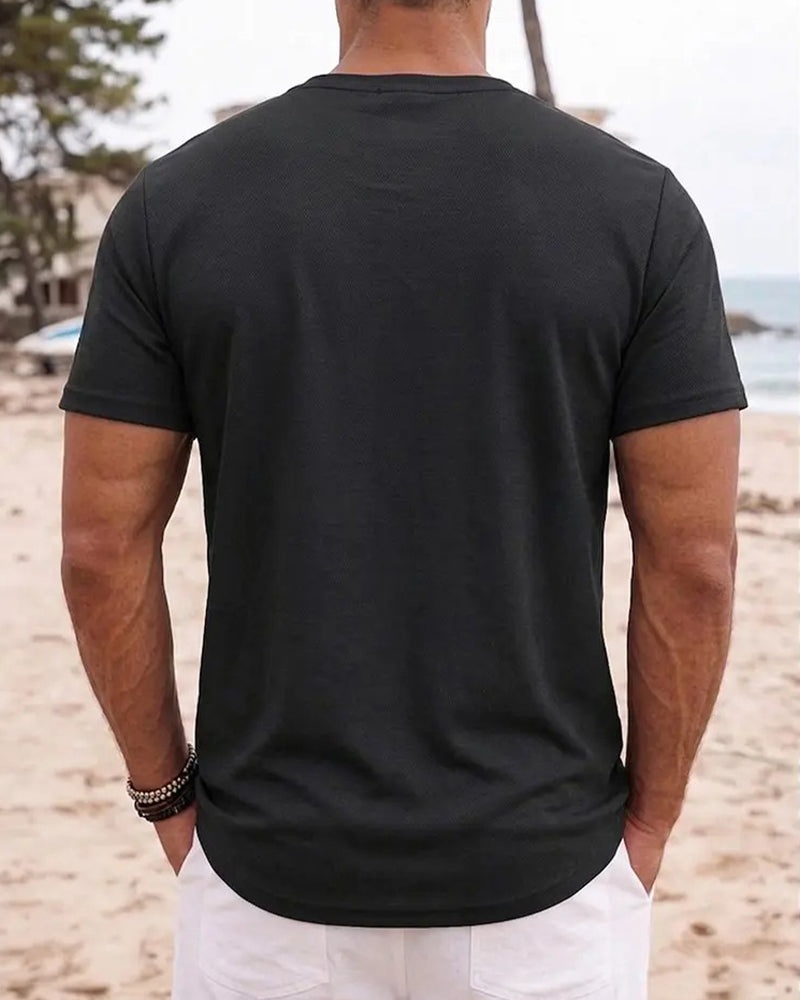 Men's Minimalist Henley Short Sleeve T-Shirt