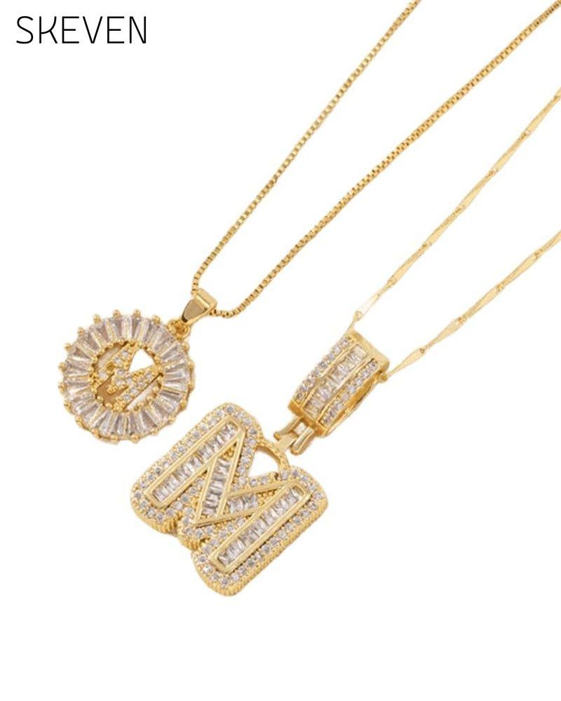 Initial Letter Pendant Necklaces -2 Pack