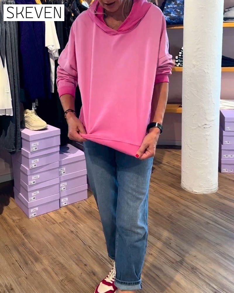 sweat à capuche décontracté à dégradé de couleurs