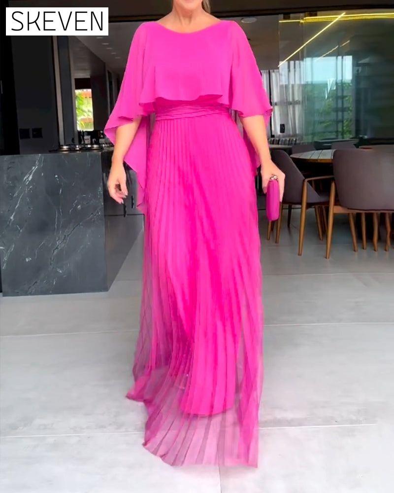 Maxikleid mit Rundhalsausschnitt und A-Linien-Form