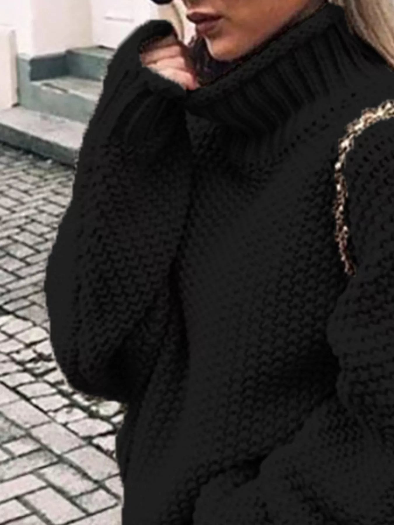 Full Size Chunky Knit Turtleneck Sweater Plus Size