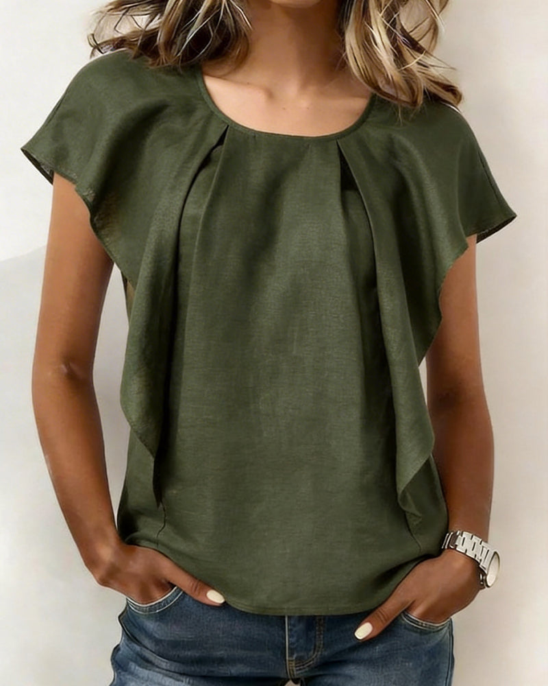 Pleated Sleeveless Blouse