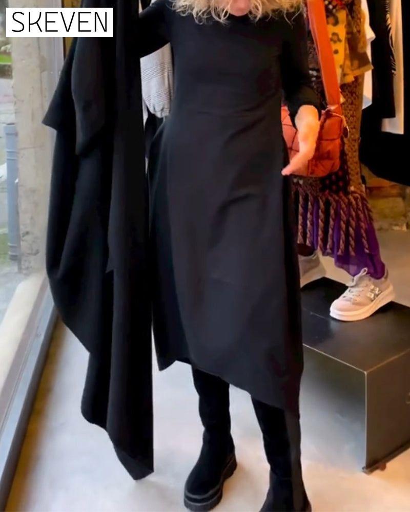 Elegant Solid Color Dress