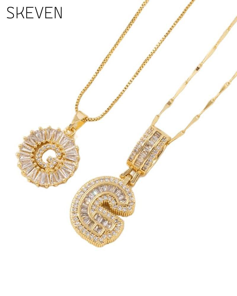 Initial Letter Pendant Necklaces -2 Pack