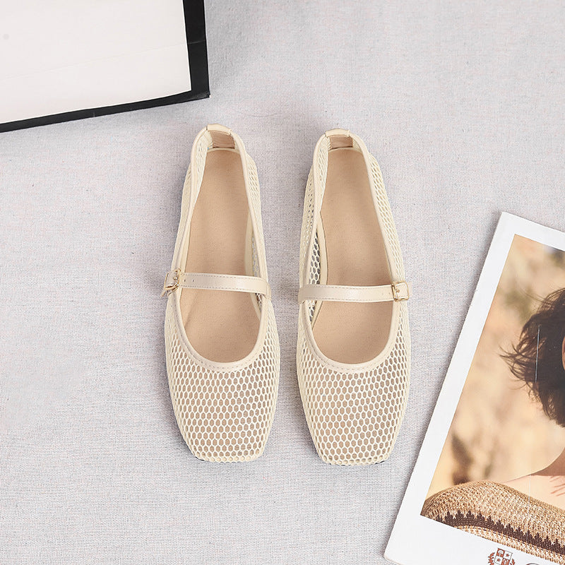 Women's Fashionable Hollow-out Mesh Mary Jane Shoes