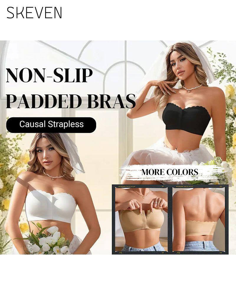 Nahtloser, trägerloser Bandeau-BH mit Vorderverschluss 