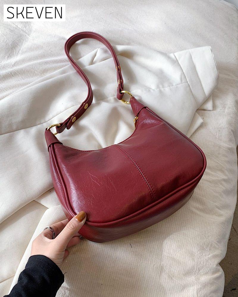 Achseltasche aus gewachstem Leder 