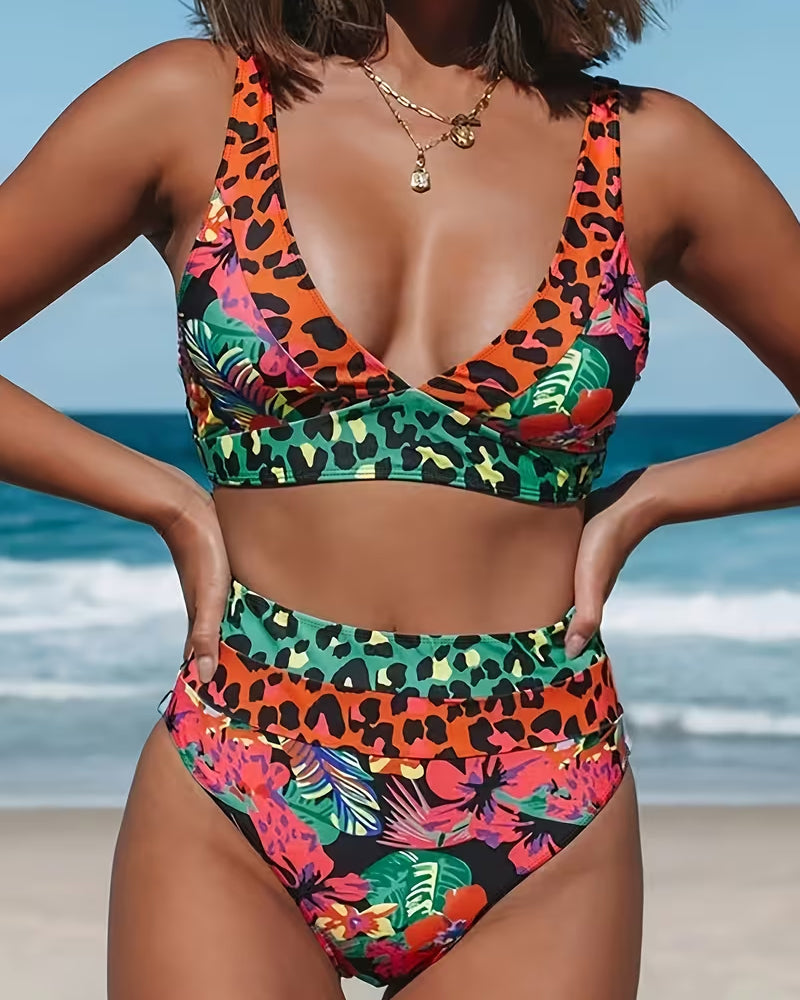 Vacation-Style Leopard Print Bikini