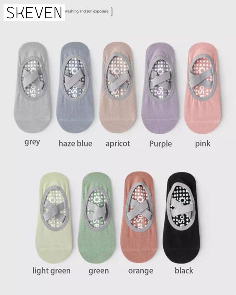 Women's No-Show Socks for Pilates & Workout - Non-Slip Silicone Grip, Breathable & Moisture-Wicking (Yoga/Dance/Indoor Activities)