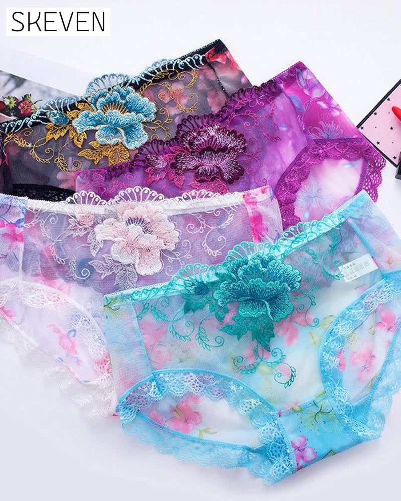 Culotte antibactérienne avec broderie en dentelle